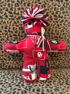 Oklahoma Sooners Red Plush Mascot Doll. 11” tall x 10” wide.